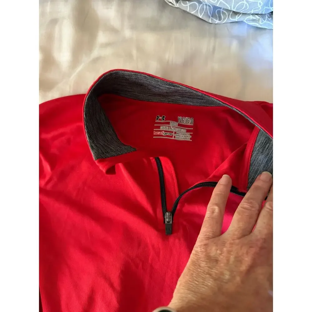 Under Armour Red quarter zip Shirt size large